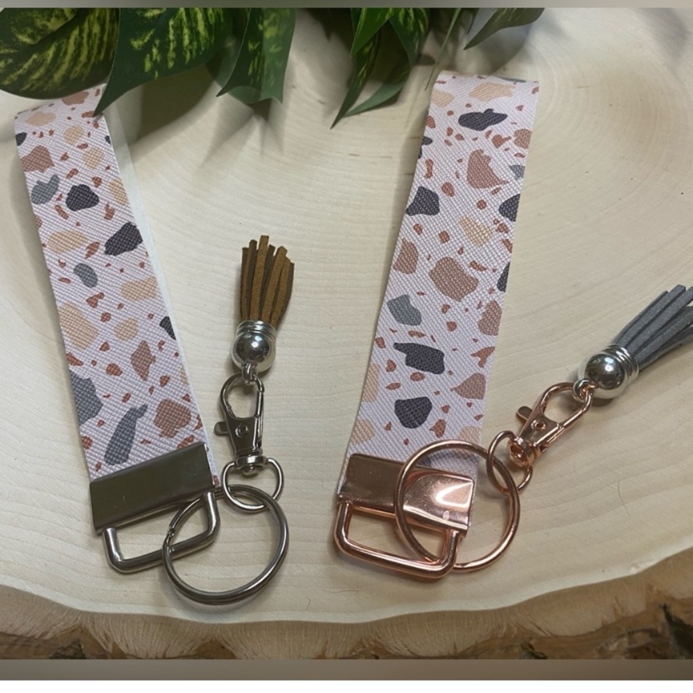 Stylish Natural Color Printed Keychain Wristlet (price is for 1)